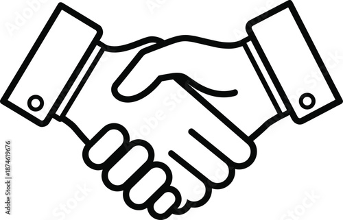 Business Handshake Agreement Line Icon