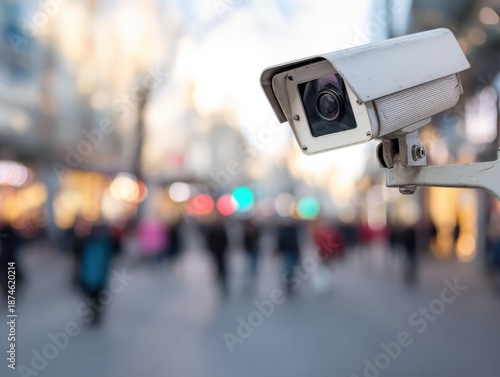 Wallpaper Mural an outdoor security camera monitoring a bustling city street for safety and surveillance purposes Torontodigital.ca