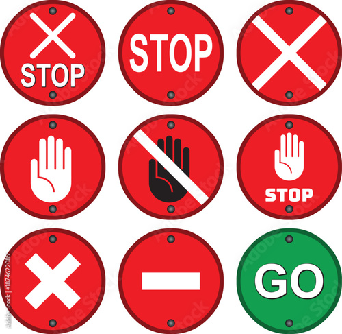 Stop and Go Sign. Vector illustration of Stop and Go sign isolated on pure white. EPS file available.