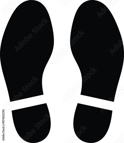 Footstep Shoe Print Silhouette Vector