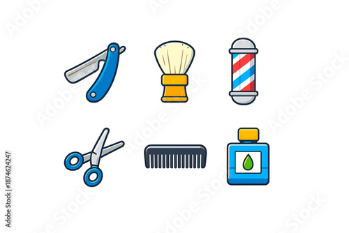 Barber Shop Icons Set