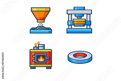 Industrial machinery icons