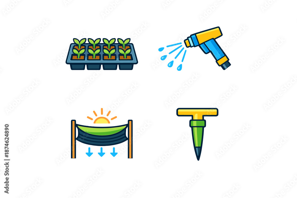 Obraz premium Gardening icons set
