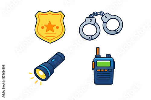 Police Equipment Icons