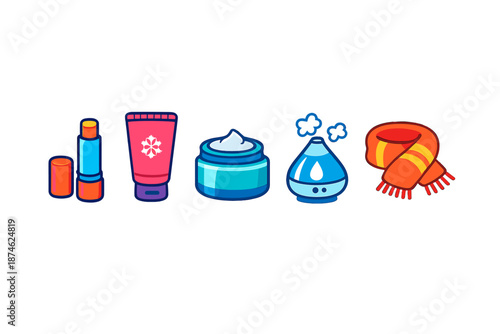 Winter Skincare and Warmth Icons