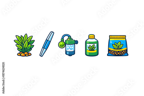 Aquarium Plant Care Icons
