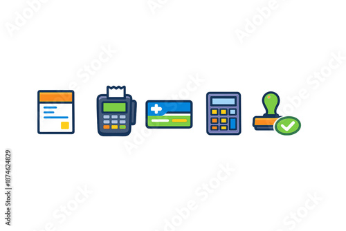 Finance and Payment Icons on Dark Background