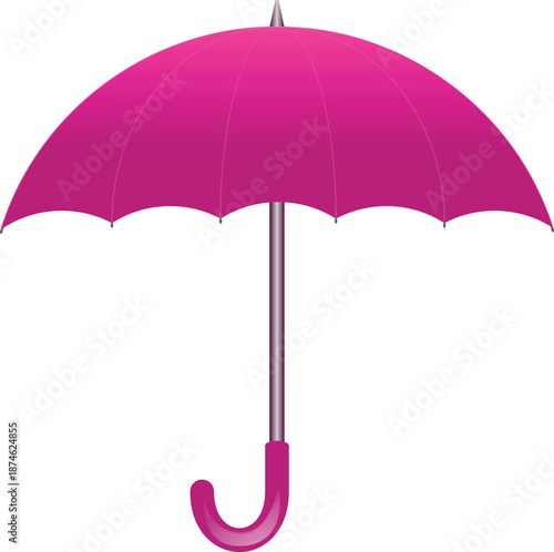 Black and White Simple flat umbrella icon, Nice umbrella isolated on white background.