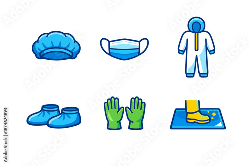 Personal Protective Equipment Icons Set