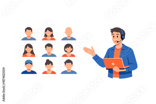 Online meeting with participants and presenter