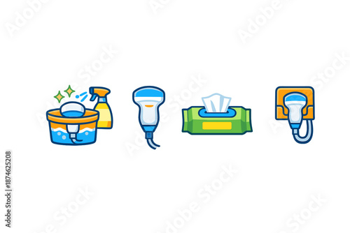 Medical Cleaning and Storage Icons