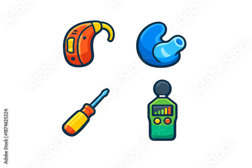 Hearing Protection and Sound Measurement Icons