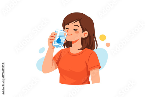 Young woman drinking a glass of water