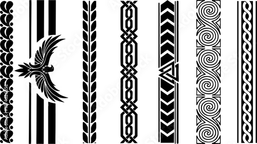 Tribal vertical border pattern – geometric ornamental vector