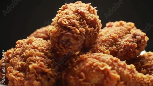 Crispy Fried Chicken Platter Cinematic 4K Footage for Restaurant and Delivery App Ads