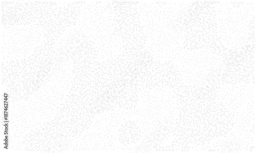 Abstract vector texture with scattered gray dots on white. Subtle stipple grain pattern for design overlay. Digital noise background with chaotic point distribution.