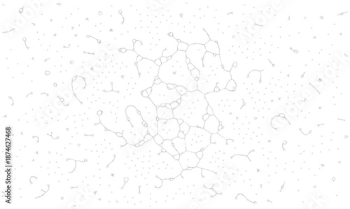 An intricate abstract network of interconnected nodes and lines, illustrating complex data structures or a digital neural network. This technological vector design is ideal for AI, blockchain, big