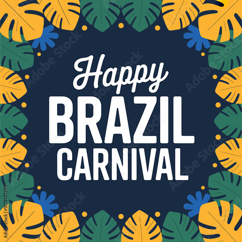 Vibrant Brazil Carnival Celebration Tropical Greeting Card