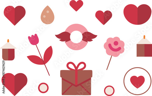 Celebrate valentine's day with sweetness and love isolated on transparent background, Vector, illustration