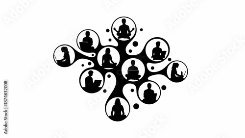 Diverse individuals connected through digital learning and remote work, fostering community and collaboration.