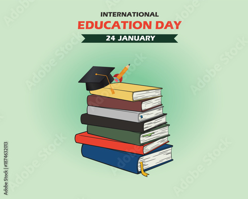 Happy International Education Day January 24th illustration..eps