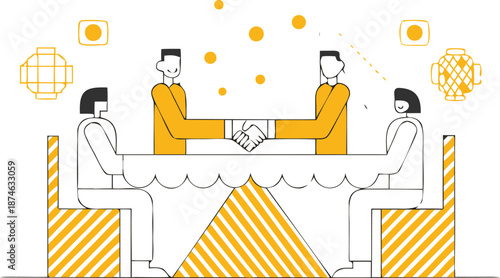 Modern business meeting with two professionals in stylish office