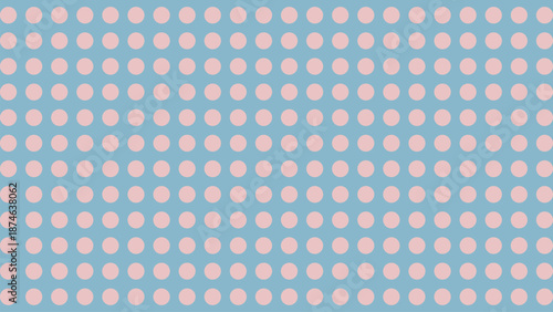 Seamless pink polka dot pattern on light blue background vector illustration texture