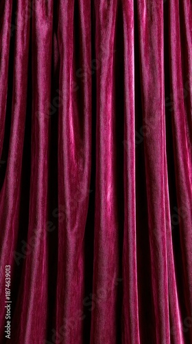 Deep Magenta Velvet Draped Fabric Texture Background