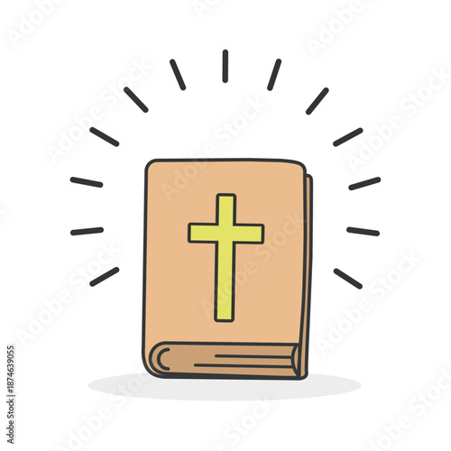 Bible book doodle icon isolated vector illustration on white background