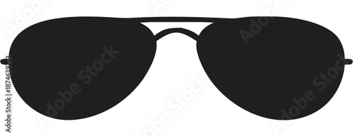 Black Sunglasses Modern Minimalist Design in Vector Silhouette 