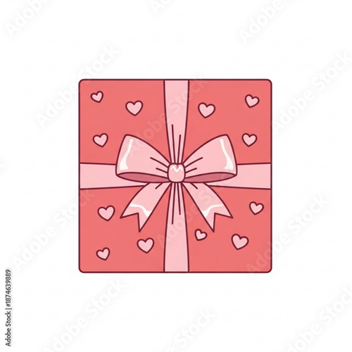 Gift box with hearts design for valentine's day celebration  