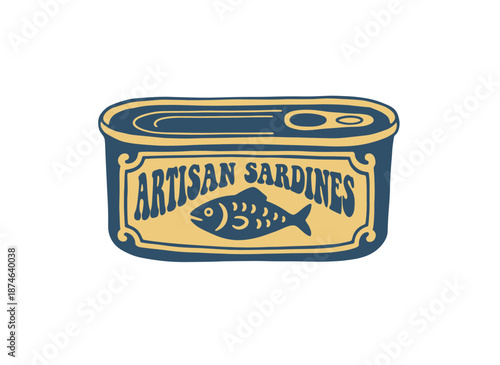 Seafood t shirt design. Original sea food. Canned fish artwork. Fish vintage artwork. Sardines fish artwork for t shirt print, poster, sticker and oth