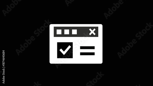 Monochrome user interface concept with checkbox element