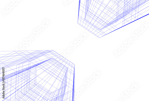Architectural drawing 3d vector drawing
