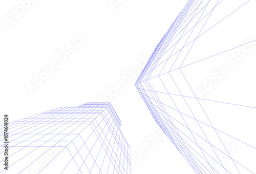 Architectural drawing 3d vector drawing