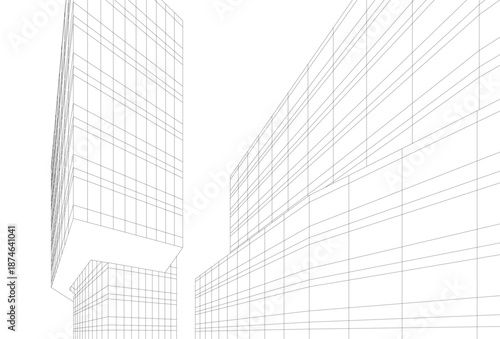 Architectural drawing 3d vector drawing