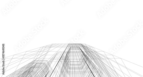 Architectural drawing 3d vector drawing