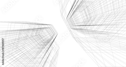 Architectural drawing 3d vector drawing