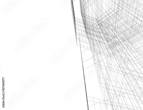 Architectural drawing 3d vector drawing