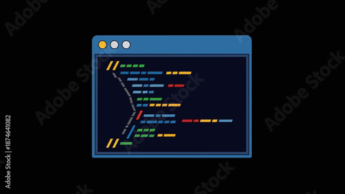 Colorful code editor interface on dark background for programming concepts
