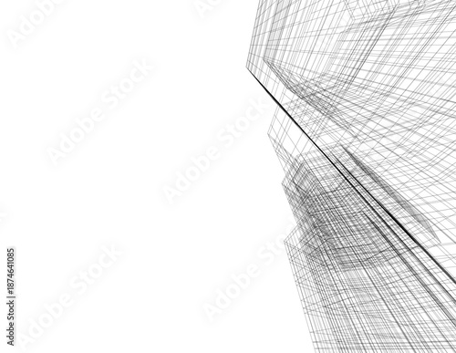 Architectural drawing 3d vector drawing