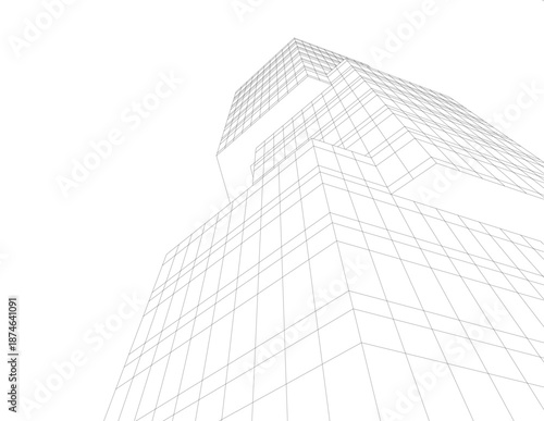Architectural drawing 3d vector drawing