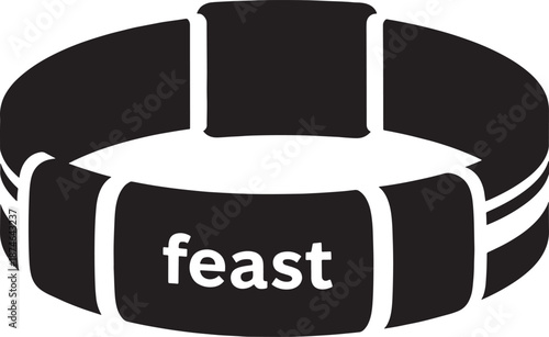 Modern black and white wristband with feast logo design