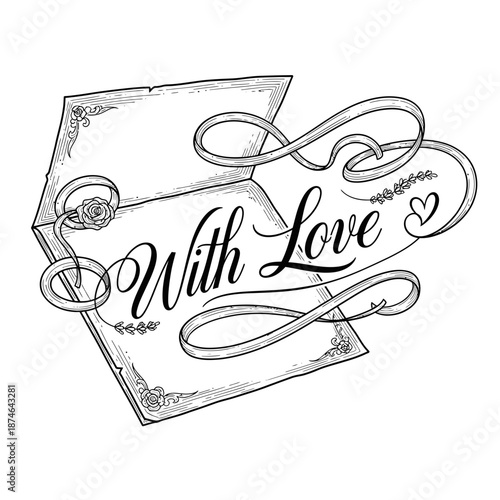 Elegant love greeting card Vector, illustration