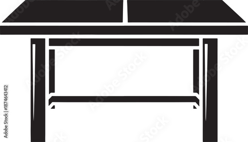 Modern Black Table Design Illustration for Interior Decor.