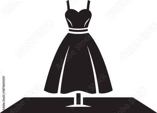 Silhouette of a dress on a mannequin isolated design element