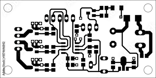 Tracing conductors of printed circuit board
of electronic device. Vector engineering 
drawing of pcb design. Electric background.
Computer technic educational project.