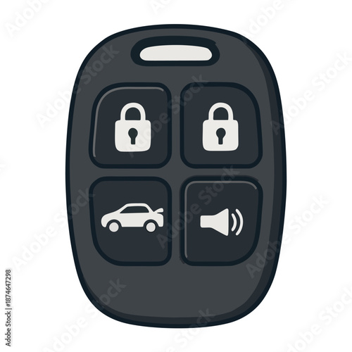 A detailed vector icon of a car's key fob with buttons.