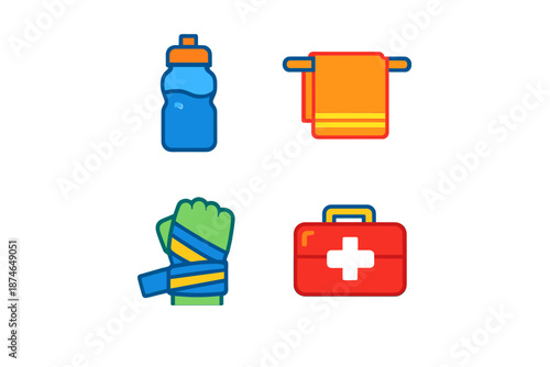 Fitness equipment icons
