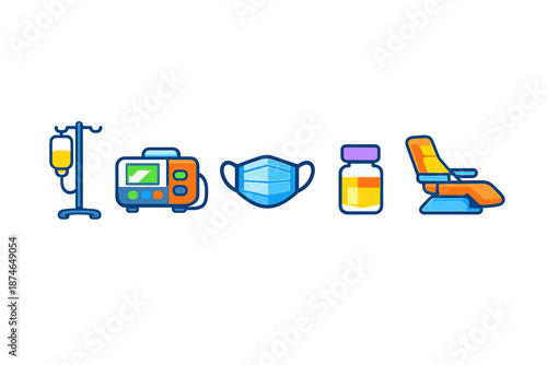 Medical Equipment and Supplies Icons Set